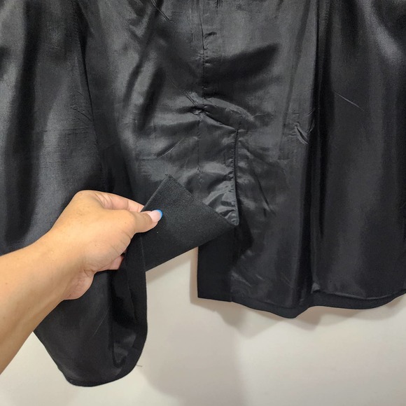 John Meyer Black Beaded Satin Wool Tuxedo Double-Breasted Jacket Blazer Size 12 - Picture 12 of 16